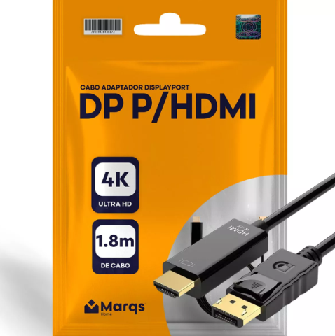 CABO ADAPTADOR DISPLAYPORT DP X HDMI 4K 1,8 METROS PC PS5