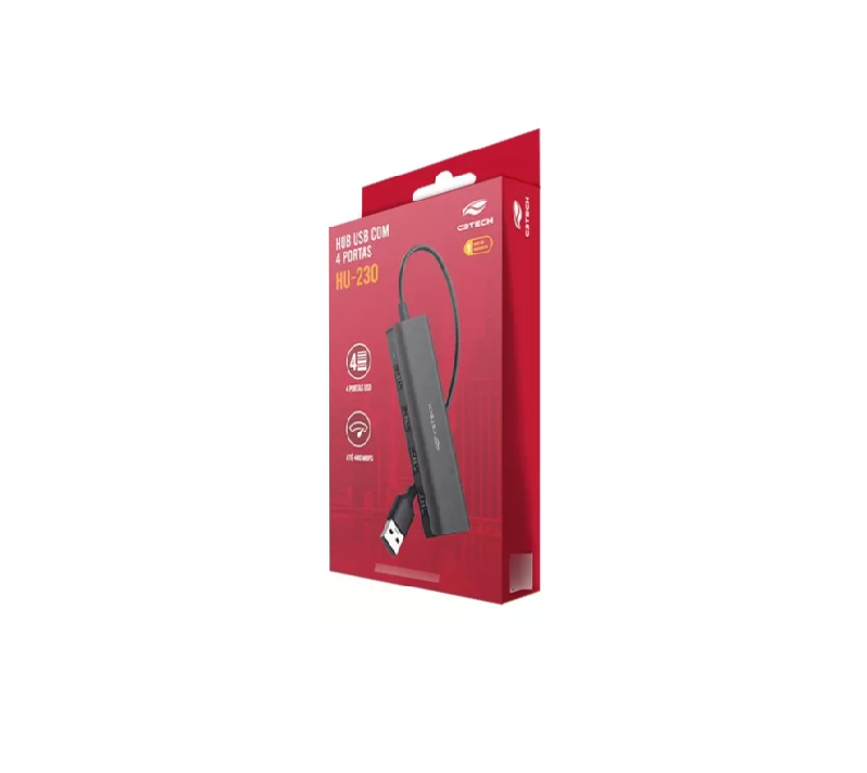 HUB 4 PORTAS USB 2.0 HU-230BK C3 TECH