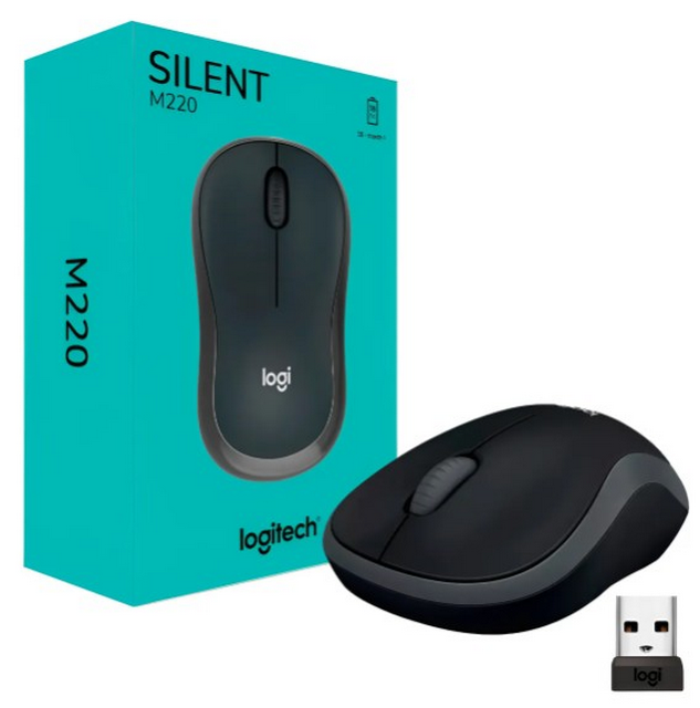 MOUSE SEM FIO M220 SILENT LOGITECH PRETO