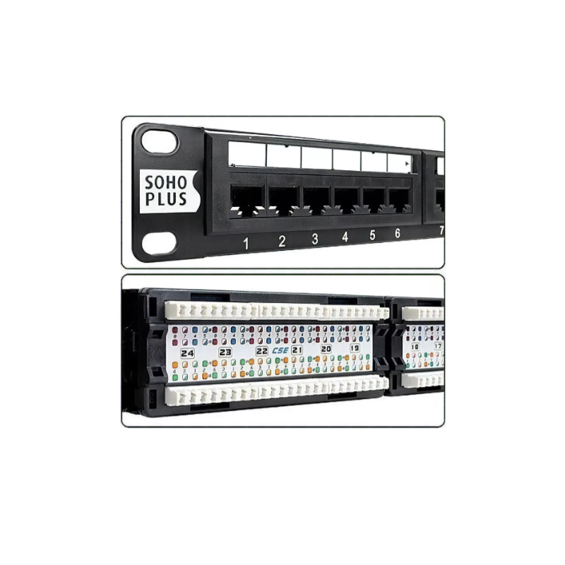PATCH PANEL 24 PORTAS RJ45/RJ11 CAT 6 SOHOPLUS FURUKAWA