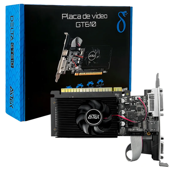 PLACA DE VIDEO GT610 DDR3 2GB VGA HDMI Nvidia PCIe x16 2.0