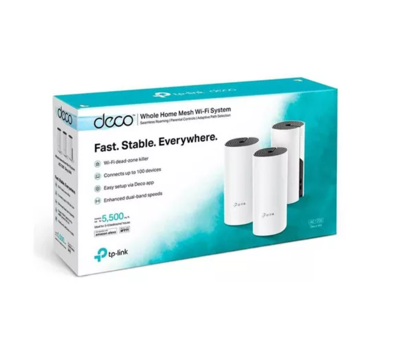ROTEADOR WIRELESS MESH GIGA 1200MBPS DECO M4 TP-LINK (3 PCS)