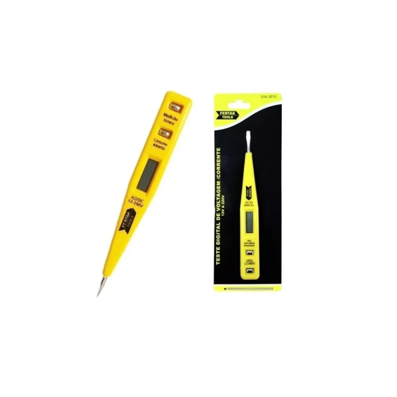 TESTE DIGITAL DE VOLTAGEM/CORRENTE 12V A 220V 8210 FERTAK
